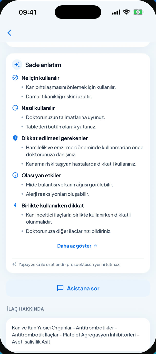 Sade anlatım: ilacın ne için ve nasıl kullanıldığı, dikkat edilmesi gerekenler